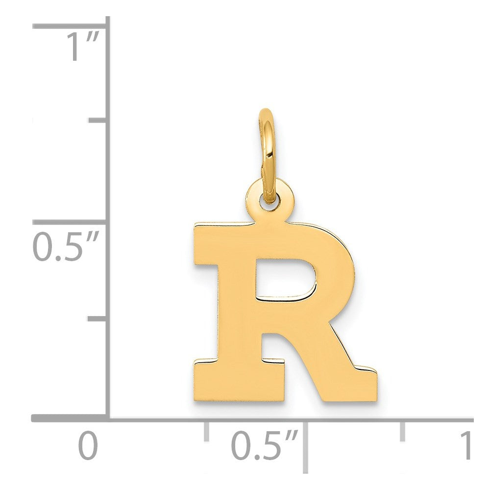 14k Small Block Letter R Initial Charm