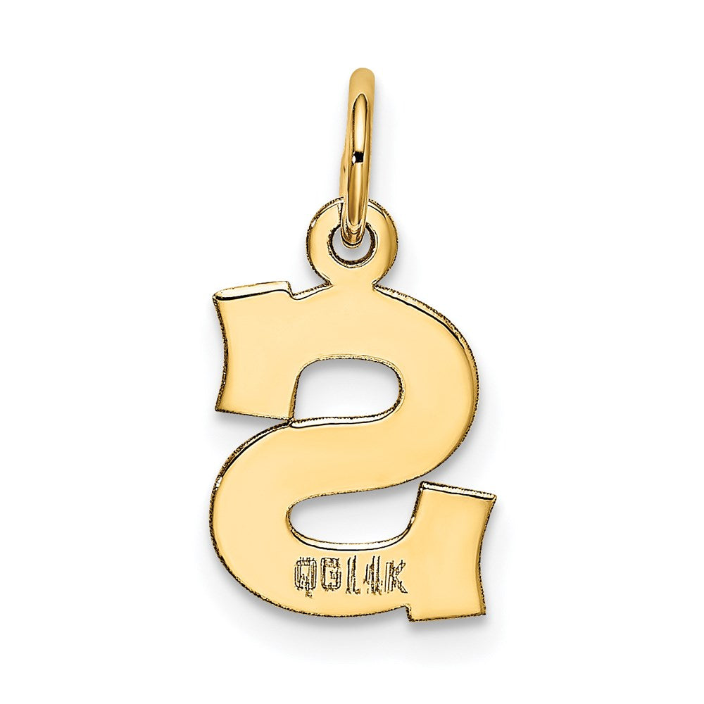 14k Small Block Letter S Initial Charm