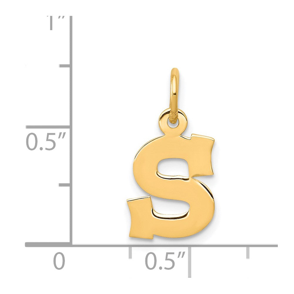 14k Small Block Letter S Initial Charm