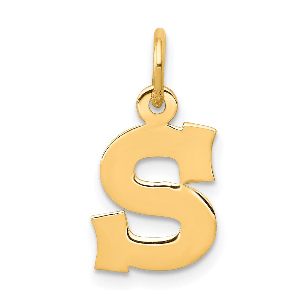 14k Small Block Letter S Initial Charm