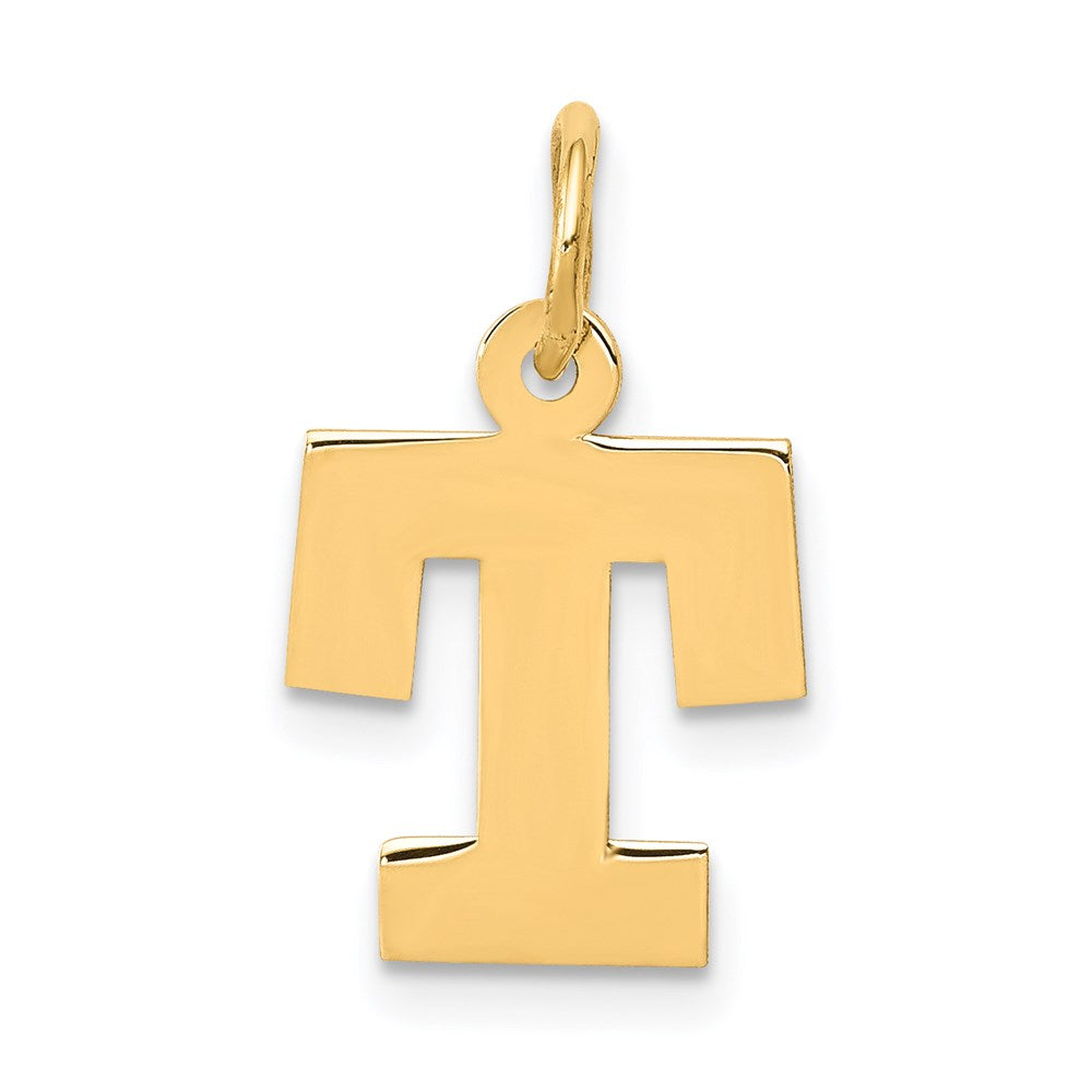 14k Small Block Letter T Initial Charm