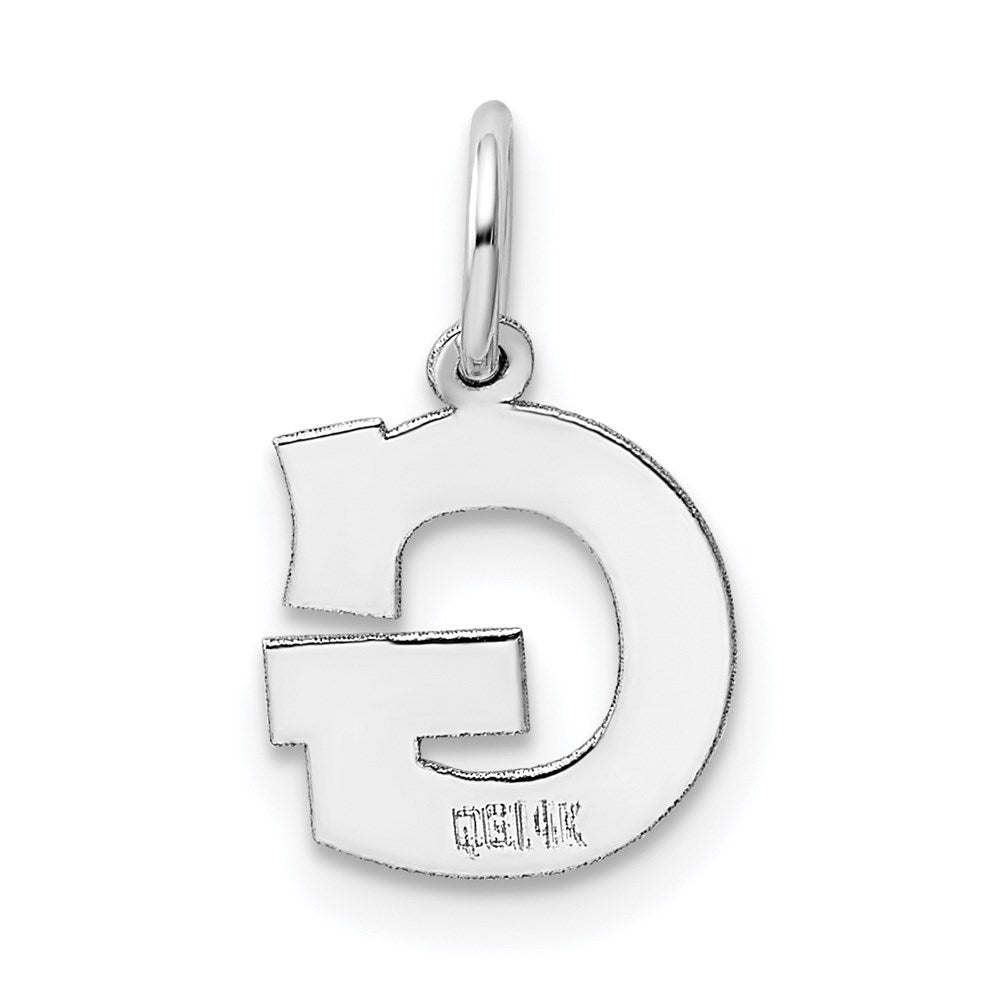 14KW Small Block Letter G Initial Charm