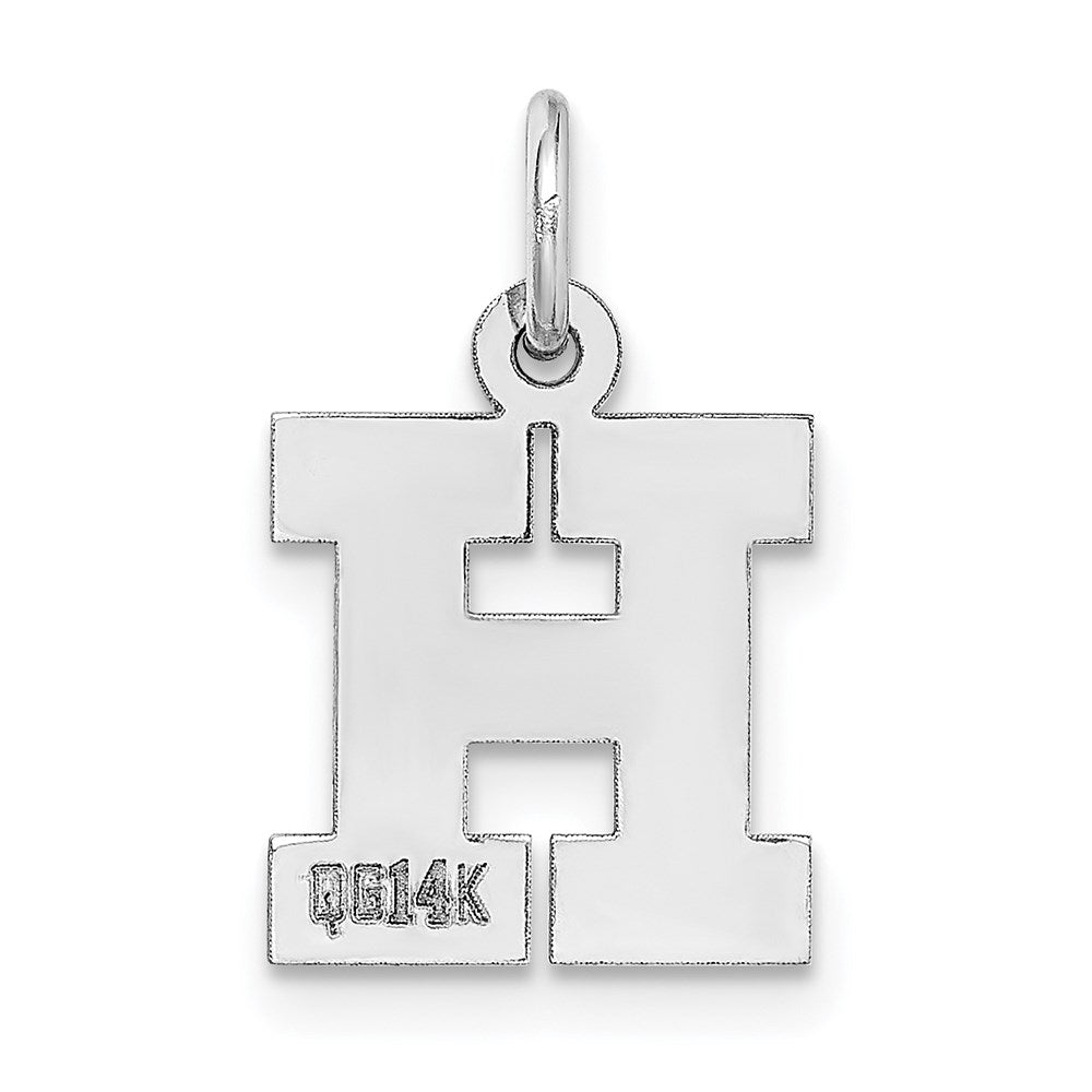 14KW Small Block Letter H Initial Charm