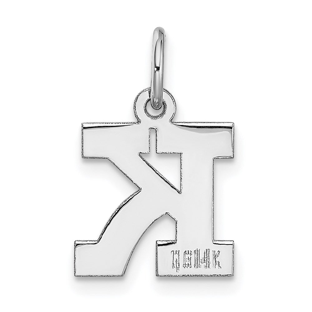 14KW Small Block Letter K Initial Charm