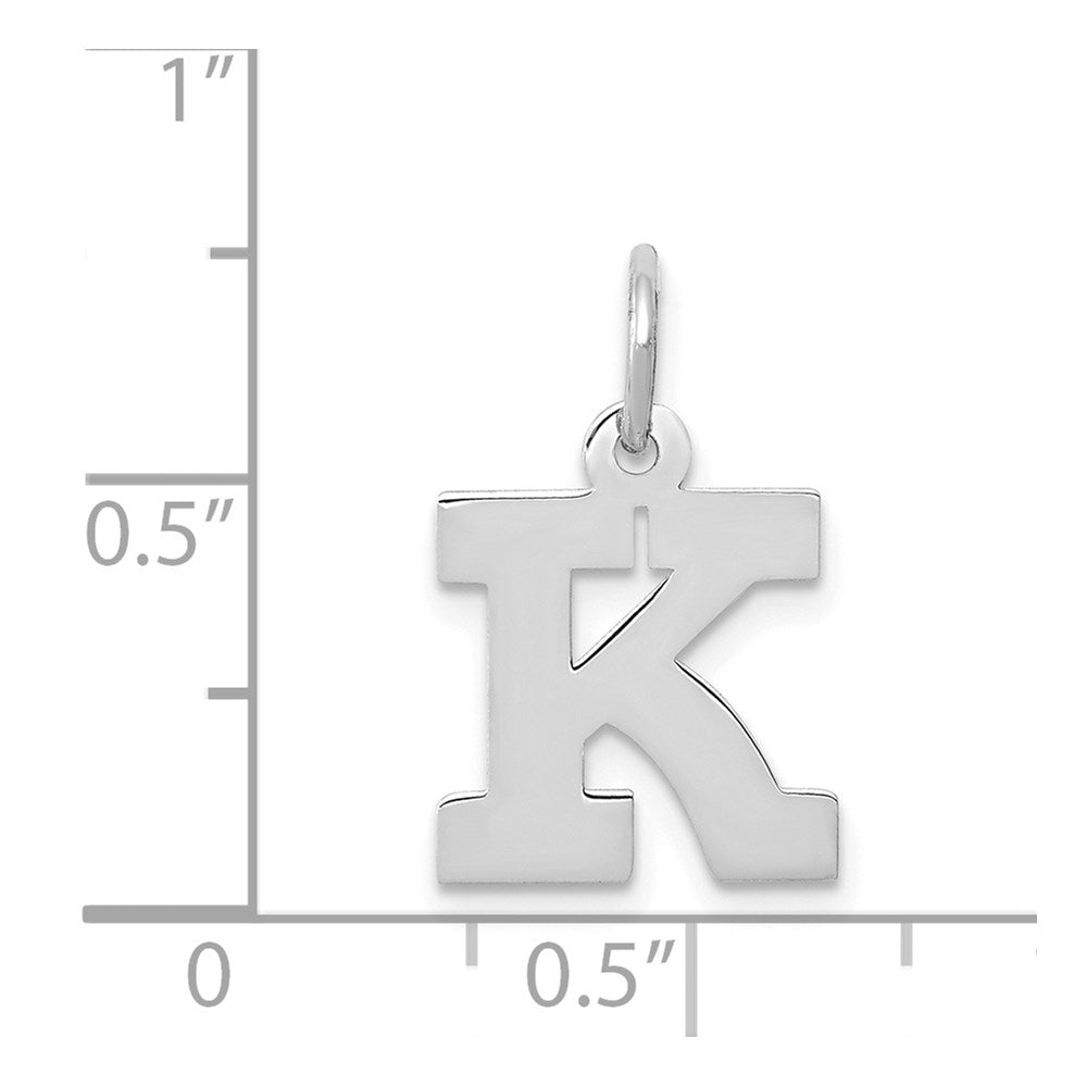 14KW Small Block Letter K Initial Charm