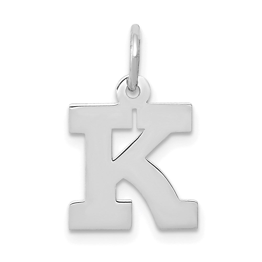 14KW Small Block Letter K Initial Charm