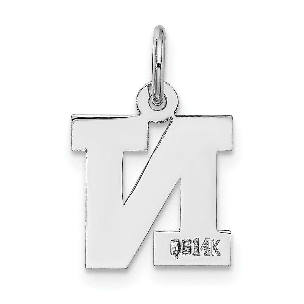 14KW Small Block Letter N Initial Charm