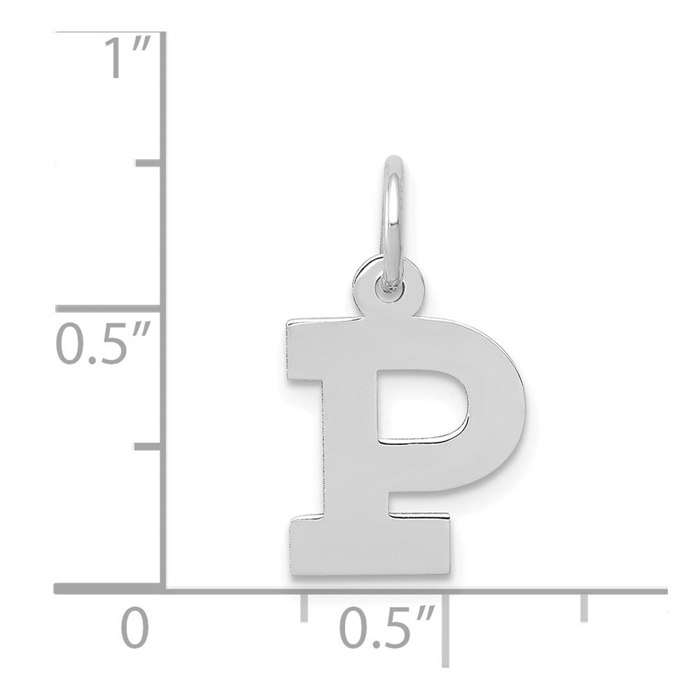 14KW Small Block Letter P Initial Charm