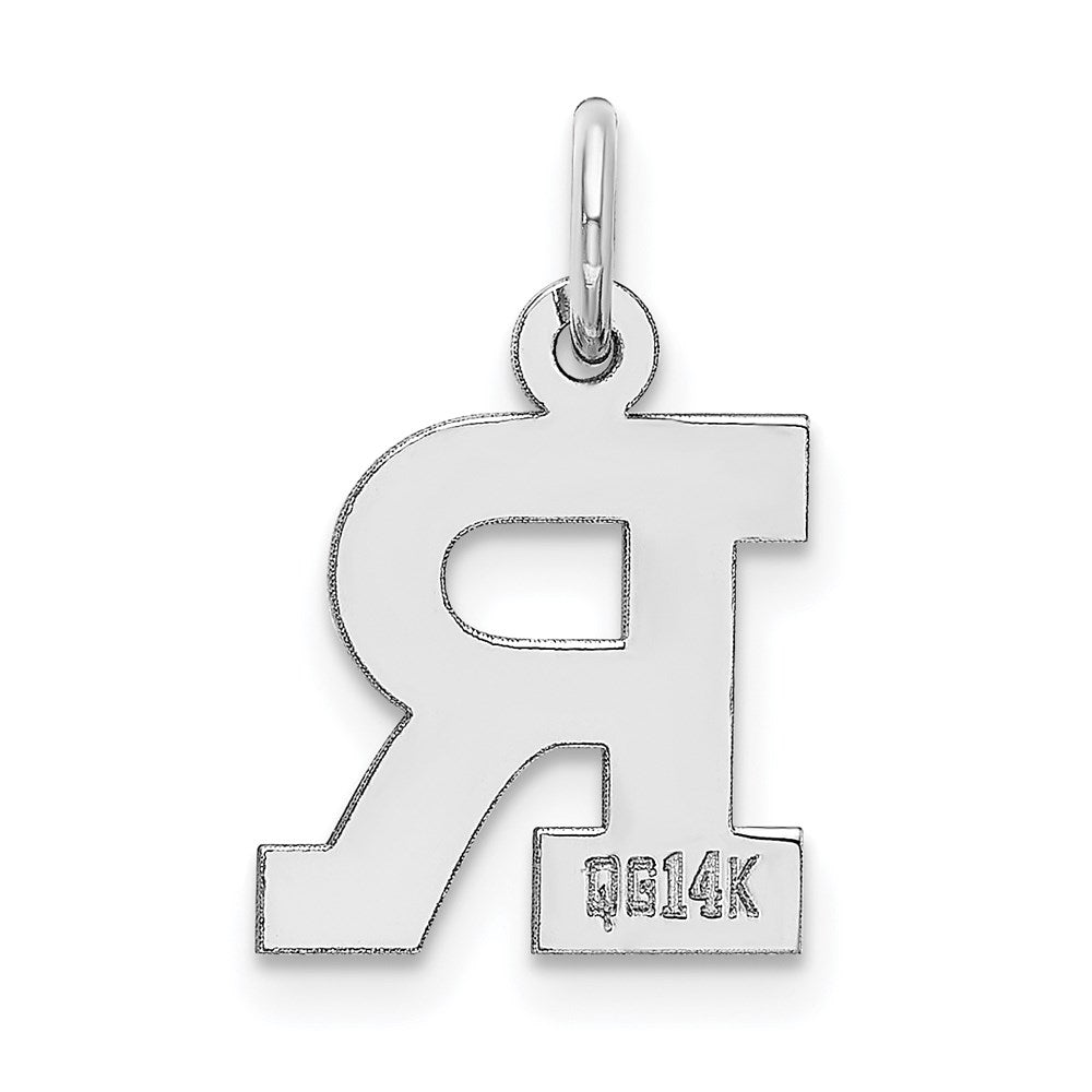 14KW Small Block Letter R Initial Charm