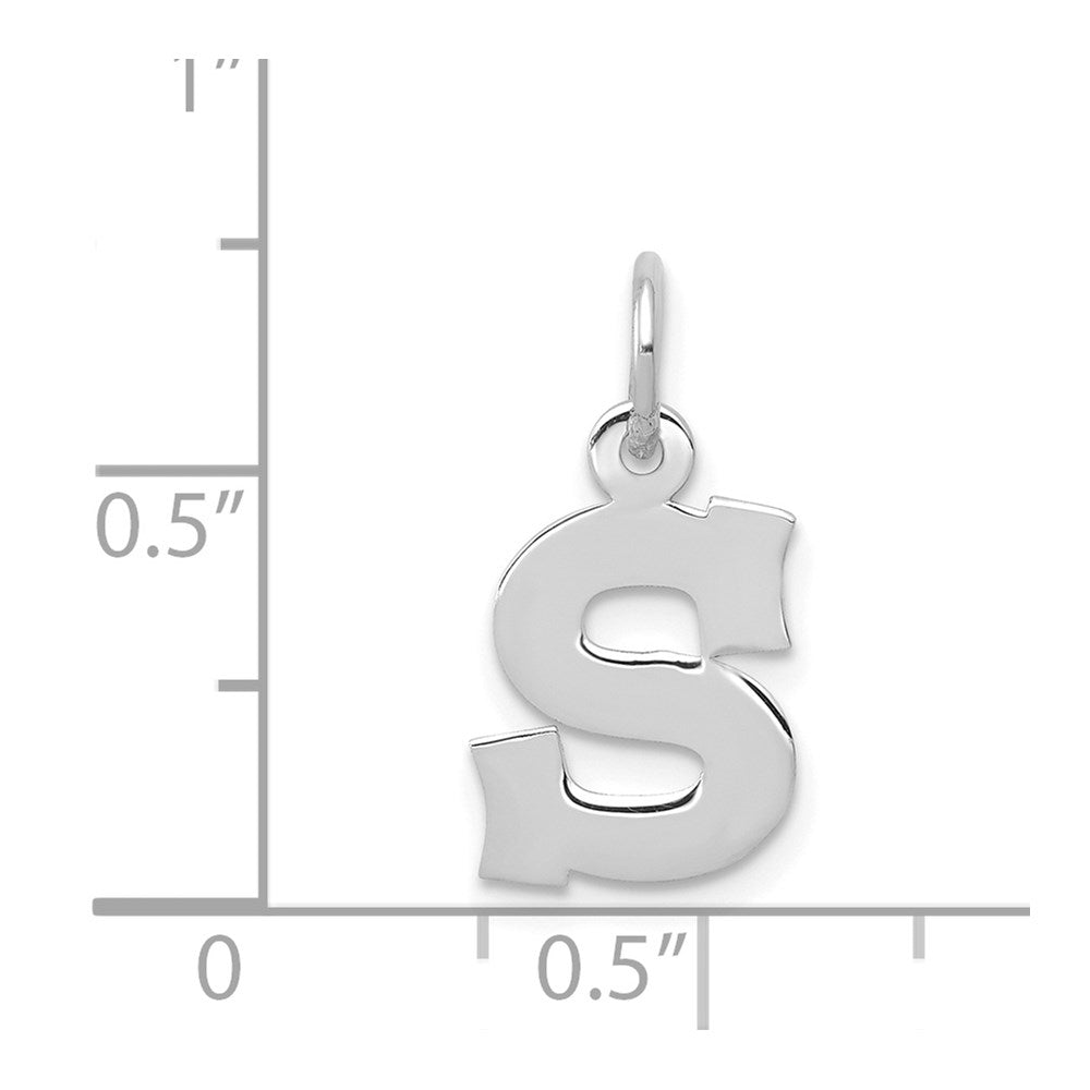 14KW Small Block Letter S Initial Charm