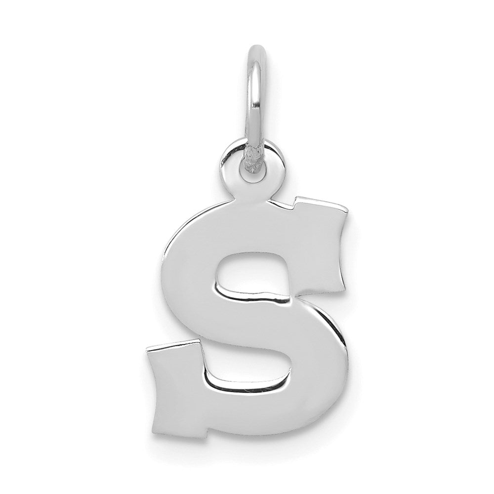 14KW Small Block Letter S Initial Charm