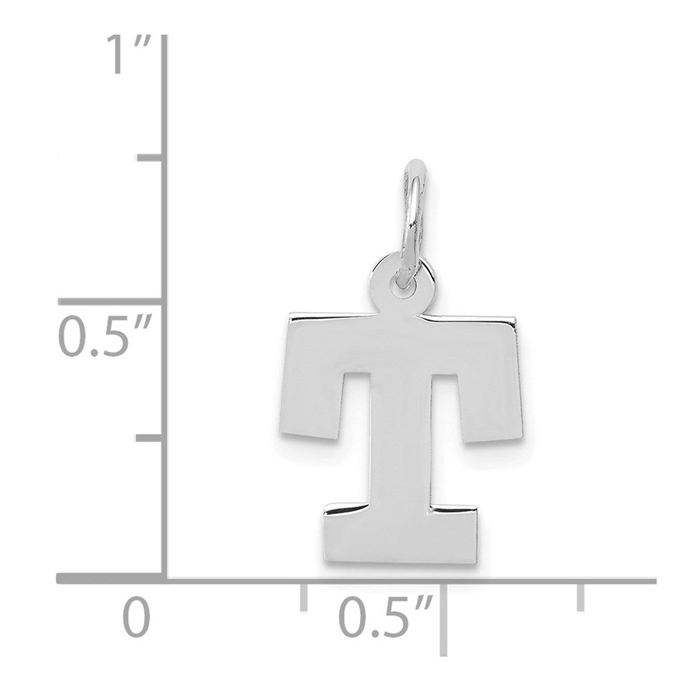 14KW Small Block Letter T Initial Charm