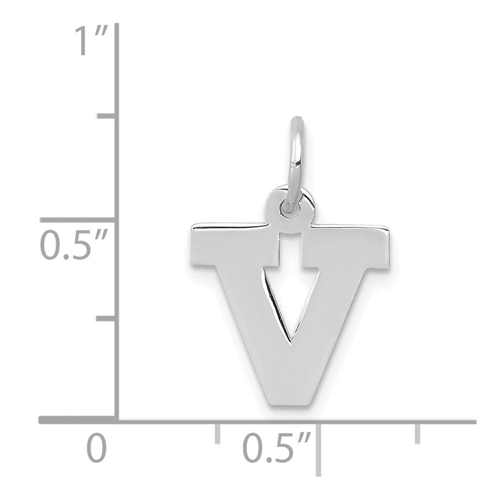 14KW Small Block Letter V Initial Charm