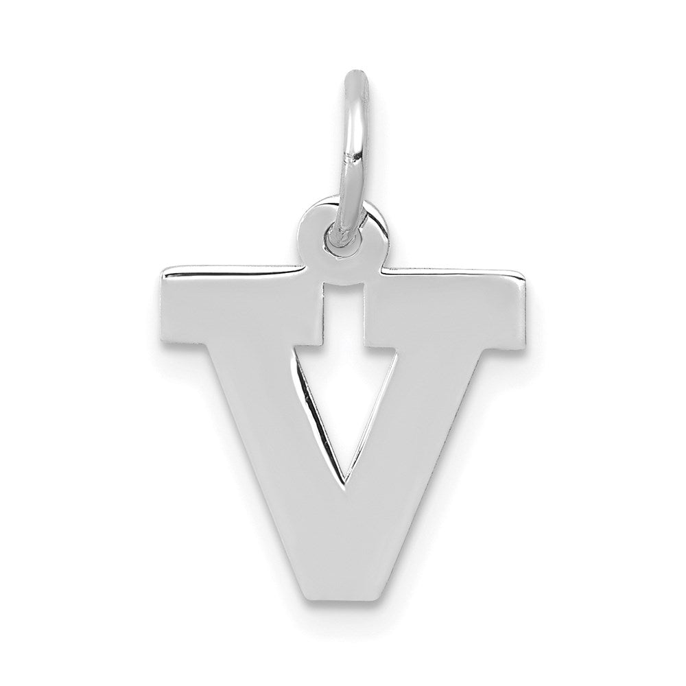 14KW Small Block Letter V Initial Charm