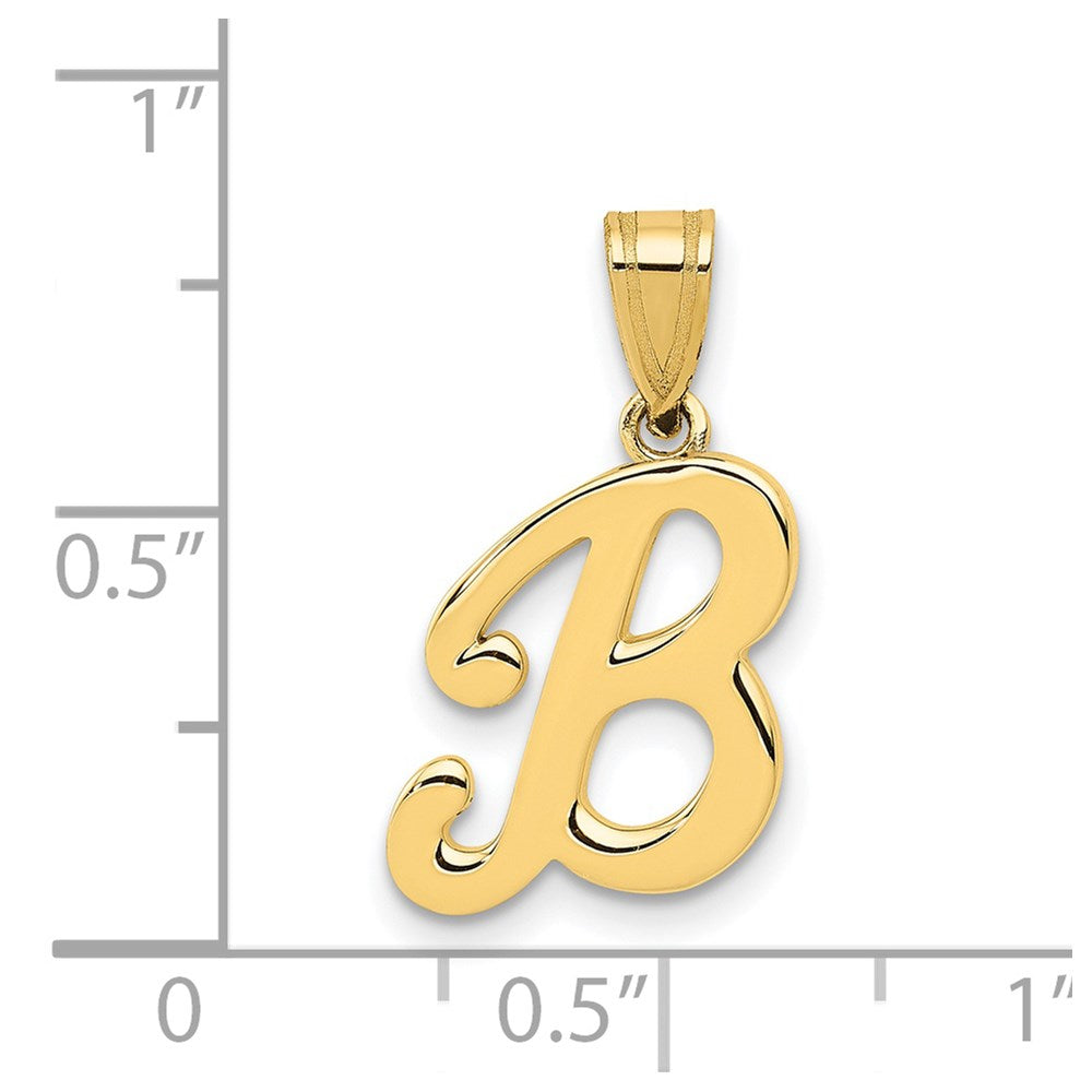 14KY Script Letter B Initial Pendant