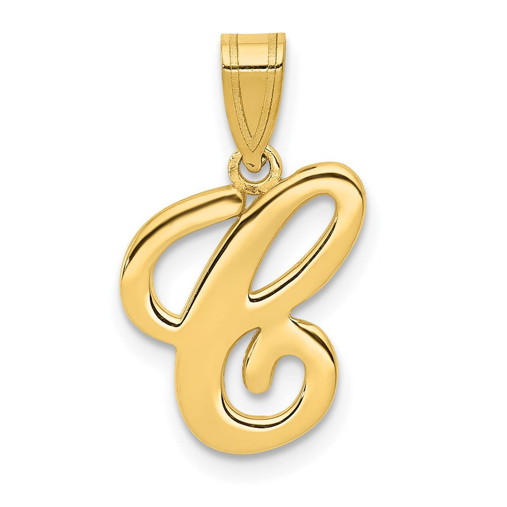 14KY Script Letter C Initial Pendant