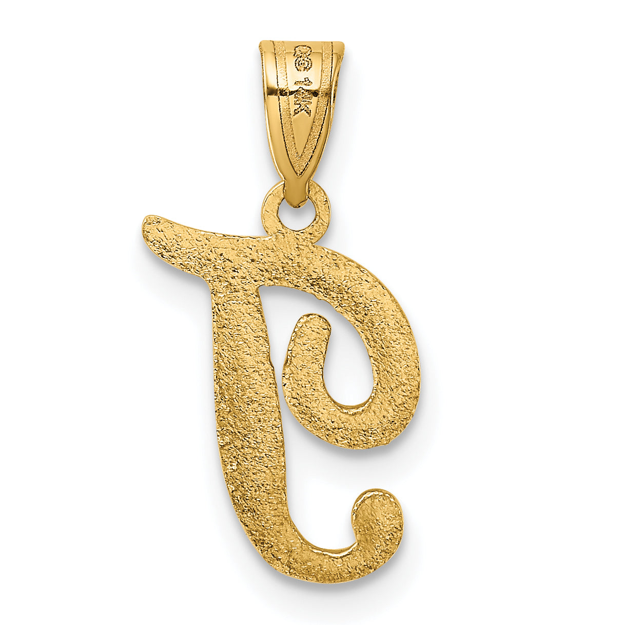 14k T Script Initial Pendant YC993T