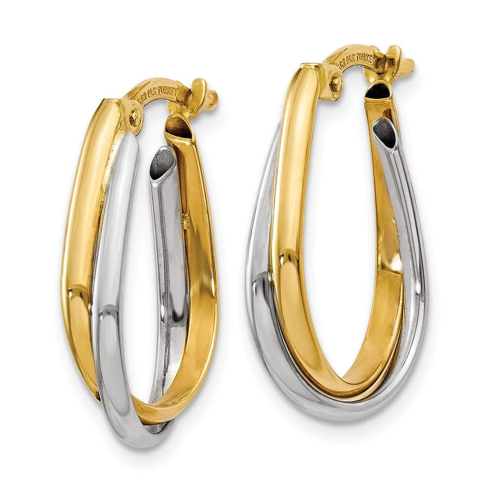 14k Two-tone Double Hoop Earring