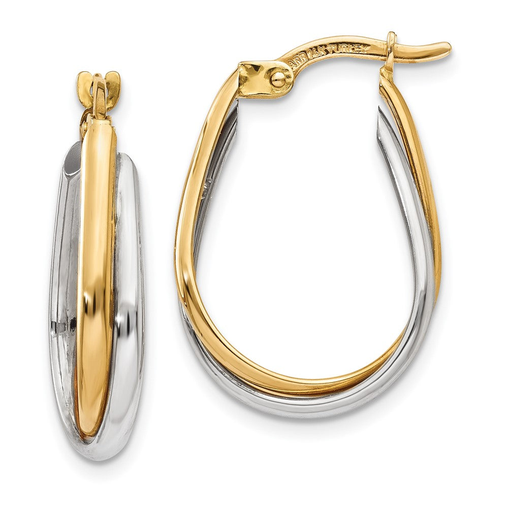 14k Two-tone Double Hoop Earring