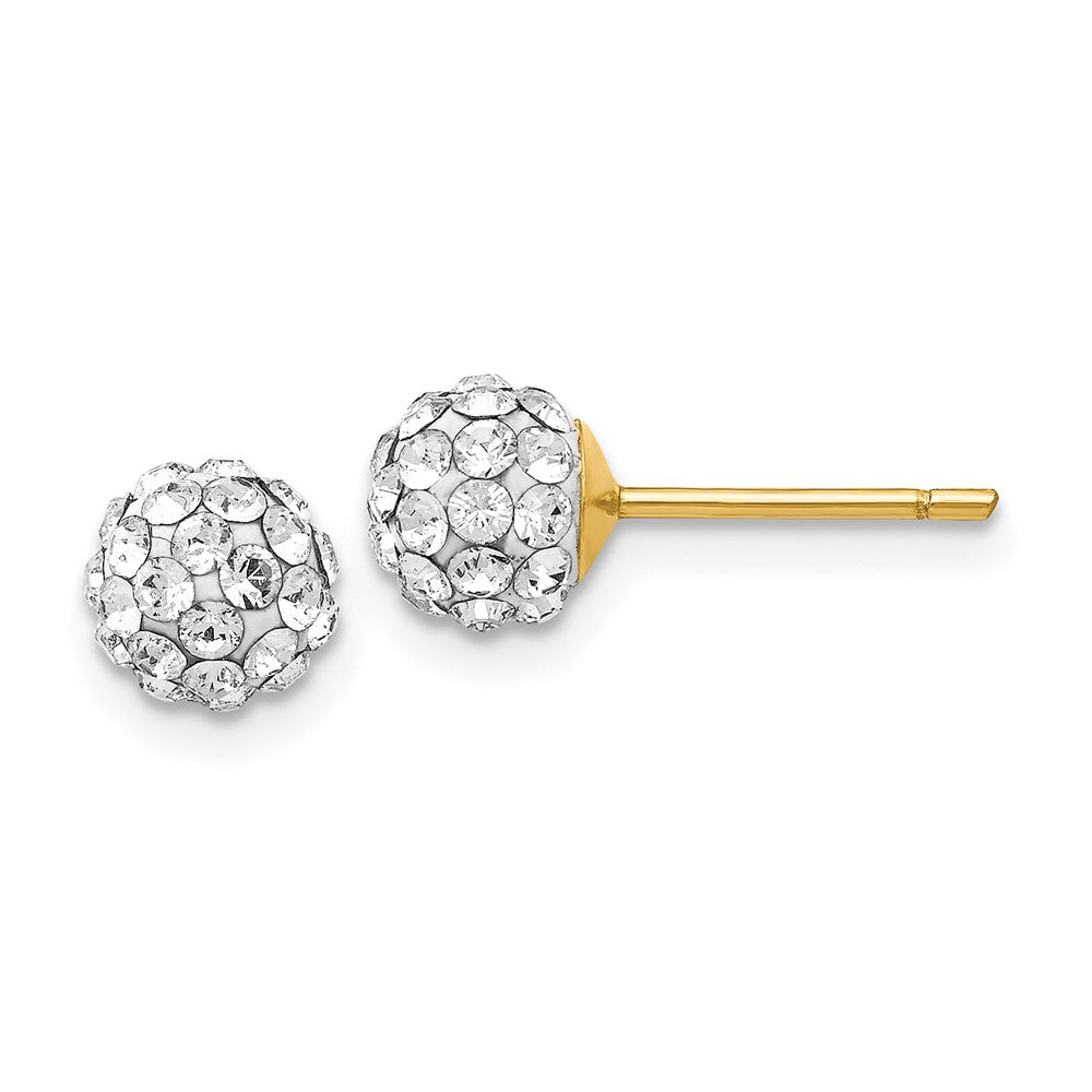 14k 6mm Round Swarovski Crystal Post Earrings