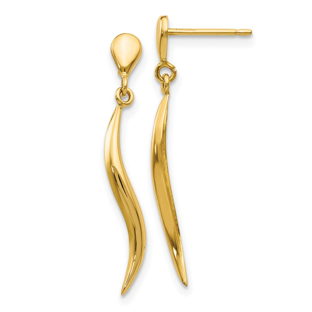 14k Polished Fancy Dangle Post Earrings