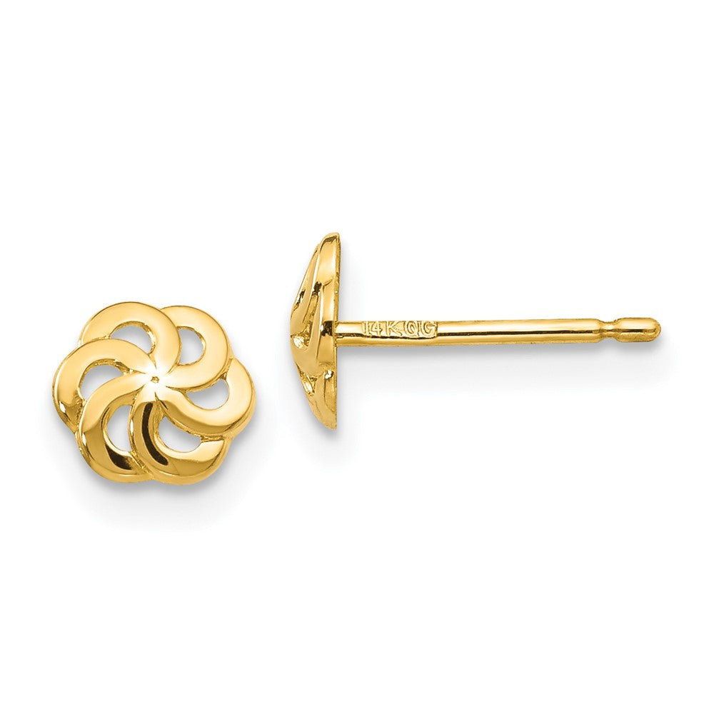 14k Polished Flower Post Earrings