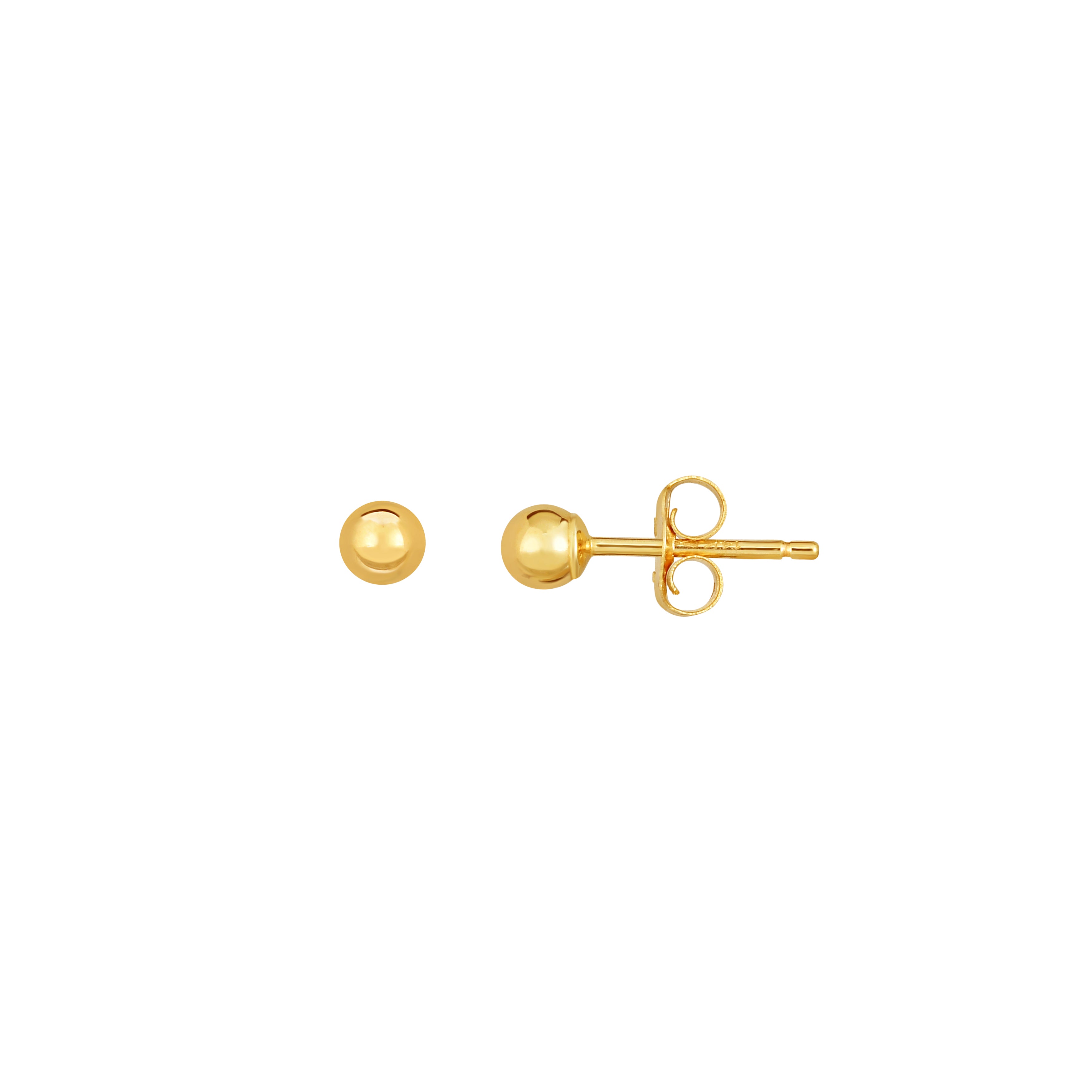 10K Yellow Gold Polished 4mm Ball Stud Earring