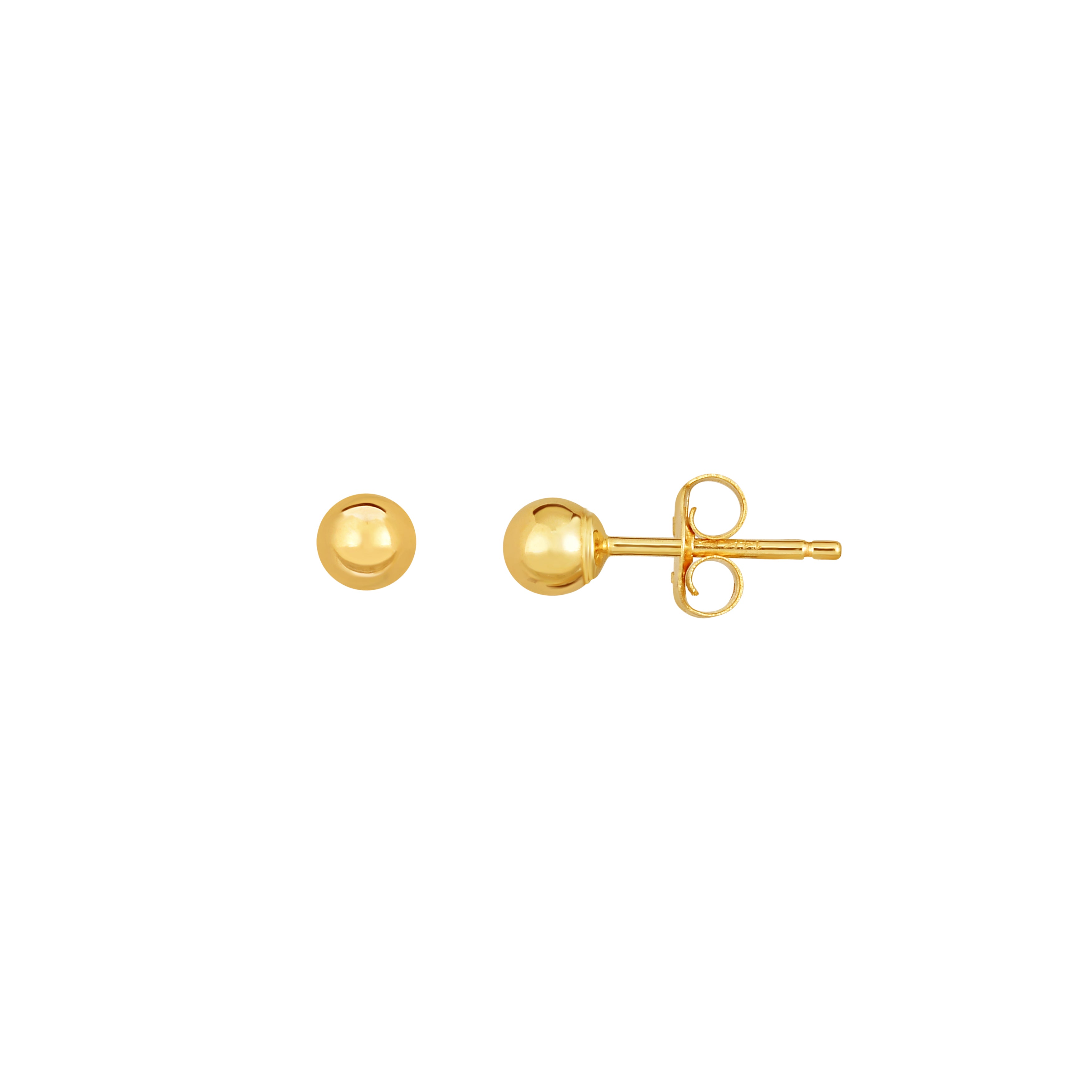 10K Yellow Gold Polished 5mm Ball Stud Earring