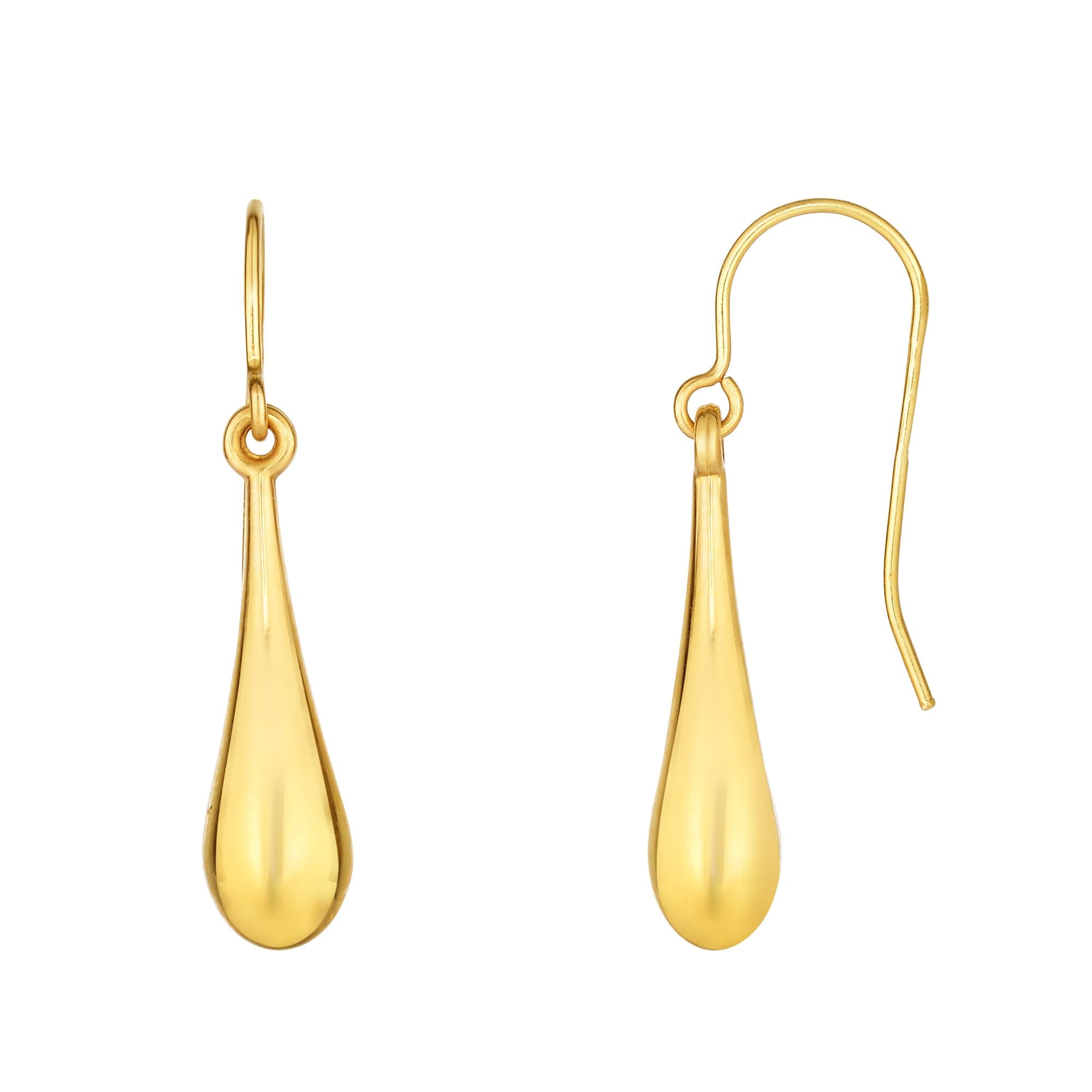 10K Yellow Gold Polished Tear Drop Earring