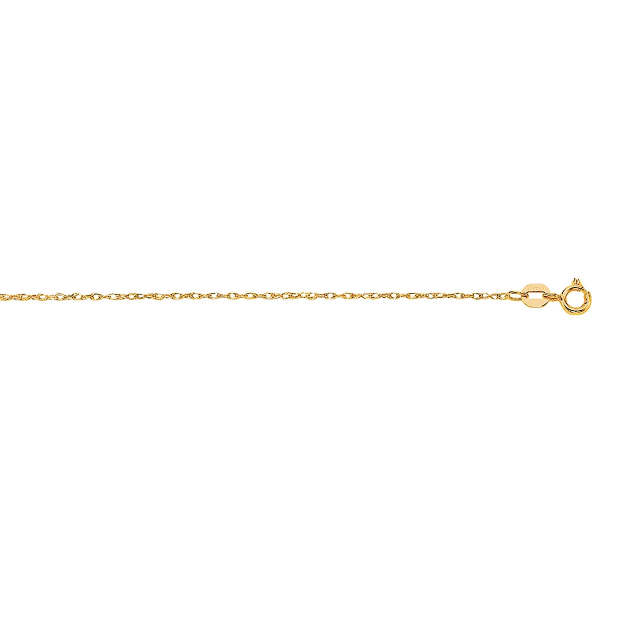 10K Yellow Gold .85mm Machine Rope 16" Chain Carded with Spring Ring