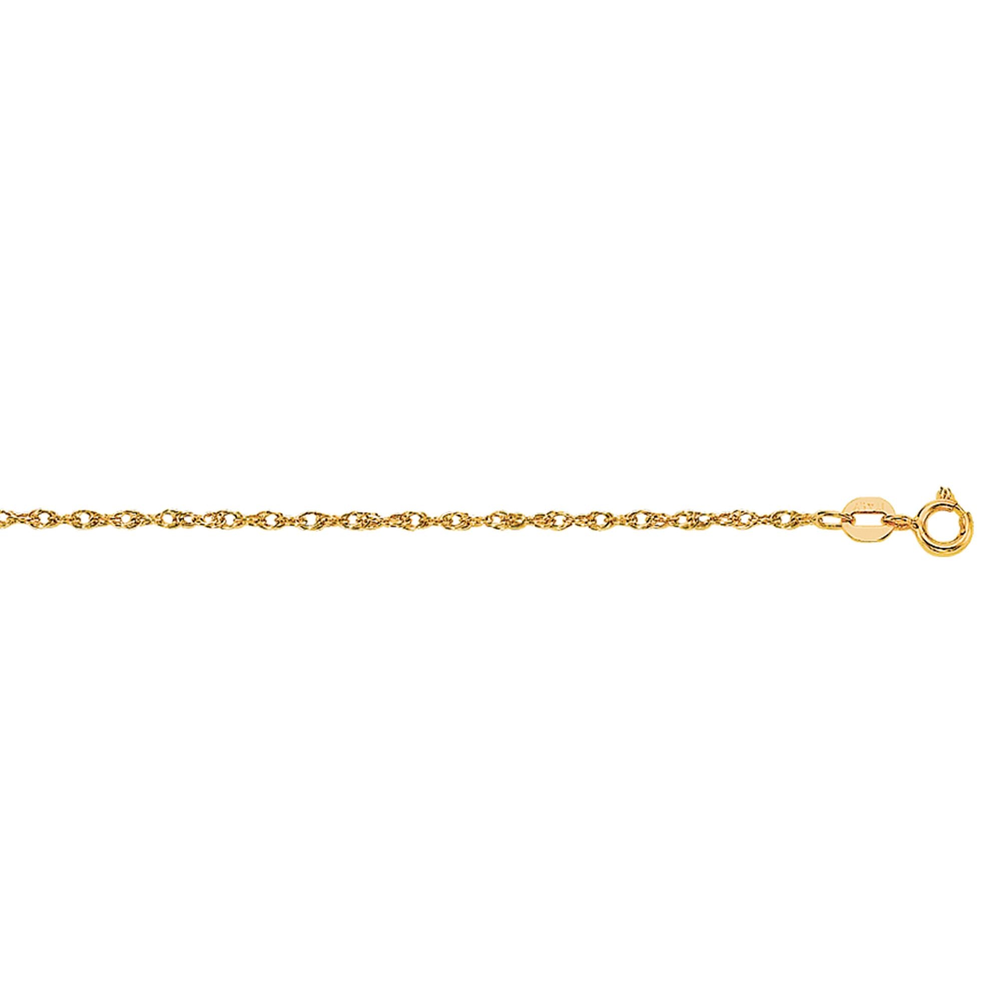 10K Yellow Gold .95mm Machine Rope 16" Chain Carded with Spring Ring