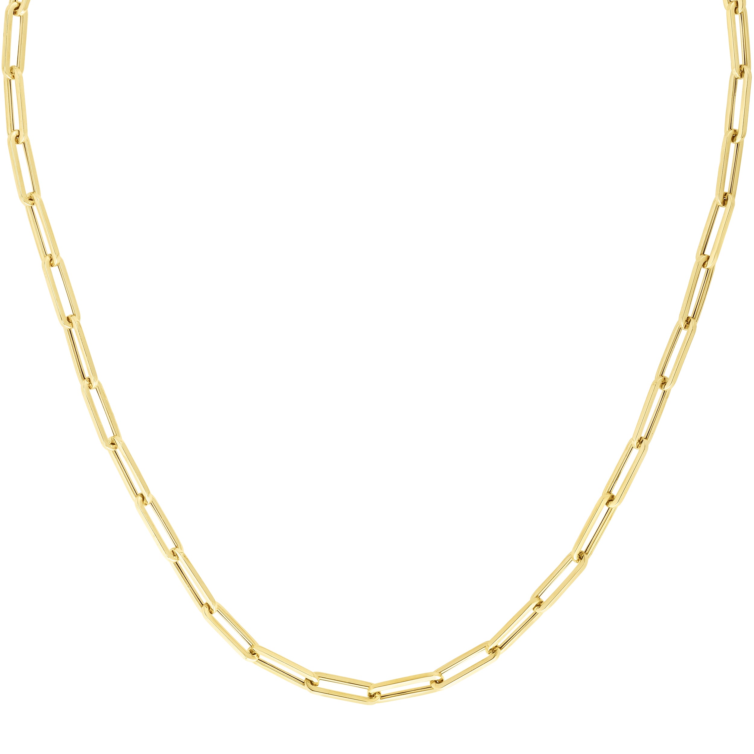 10K Yellow Gold 4.2mm Polished 24" Paperclip Necklace