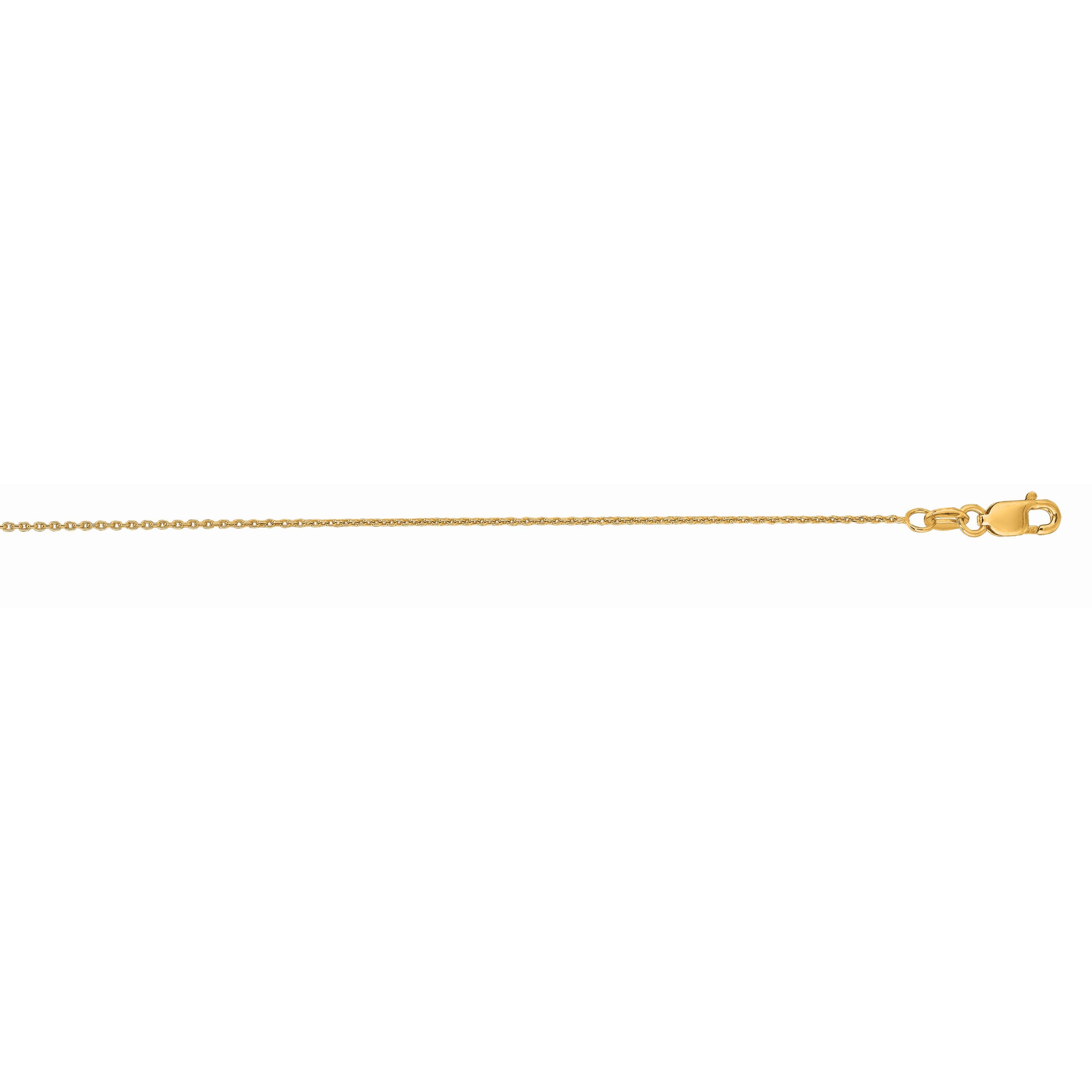 10K Yellow Gold 0.97mm Cable 18" Chain with Lobster Lock