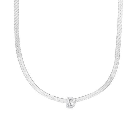 Silver Z CZ 18" Initial Necklace