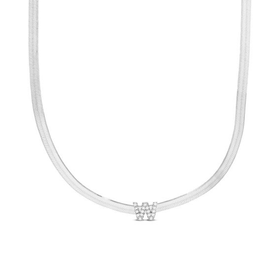 Silver Z CZ 18" Initial Necklace