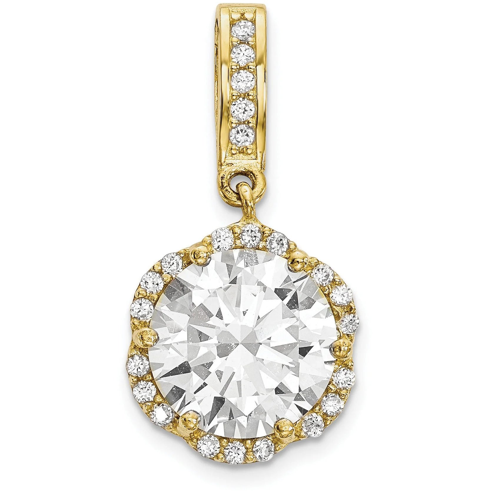 10K Tiara Collection Polished CZ Pendant 10YC387