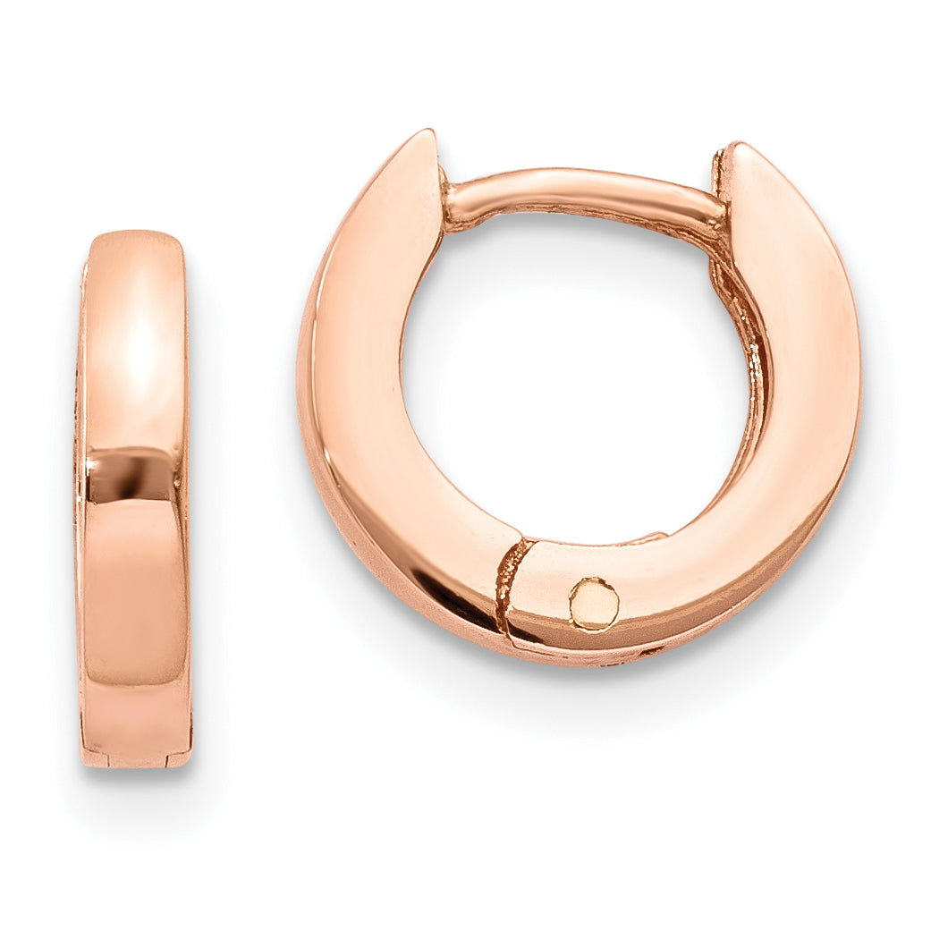 14K Rose Gold Hinged Hoop Earrings TF762