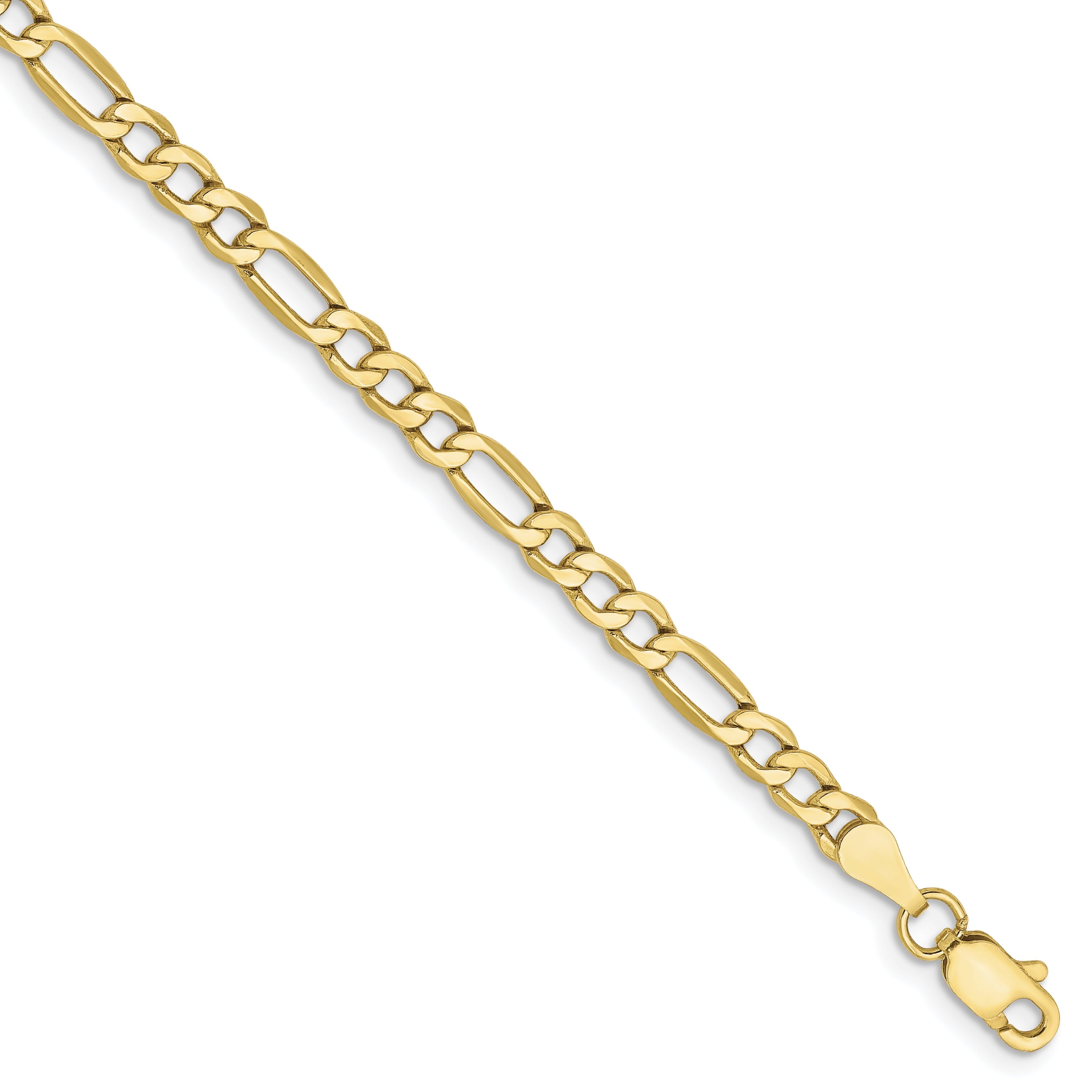 10k 3.5mm Semi-Solid Figaro Chain