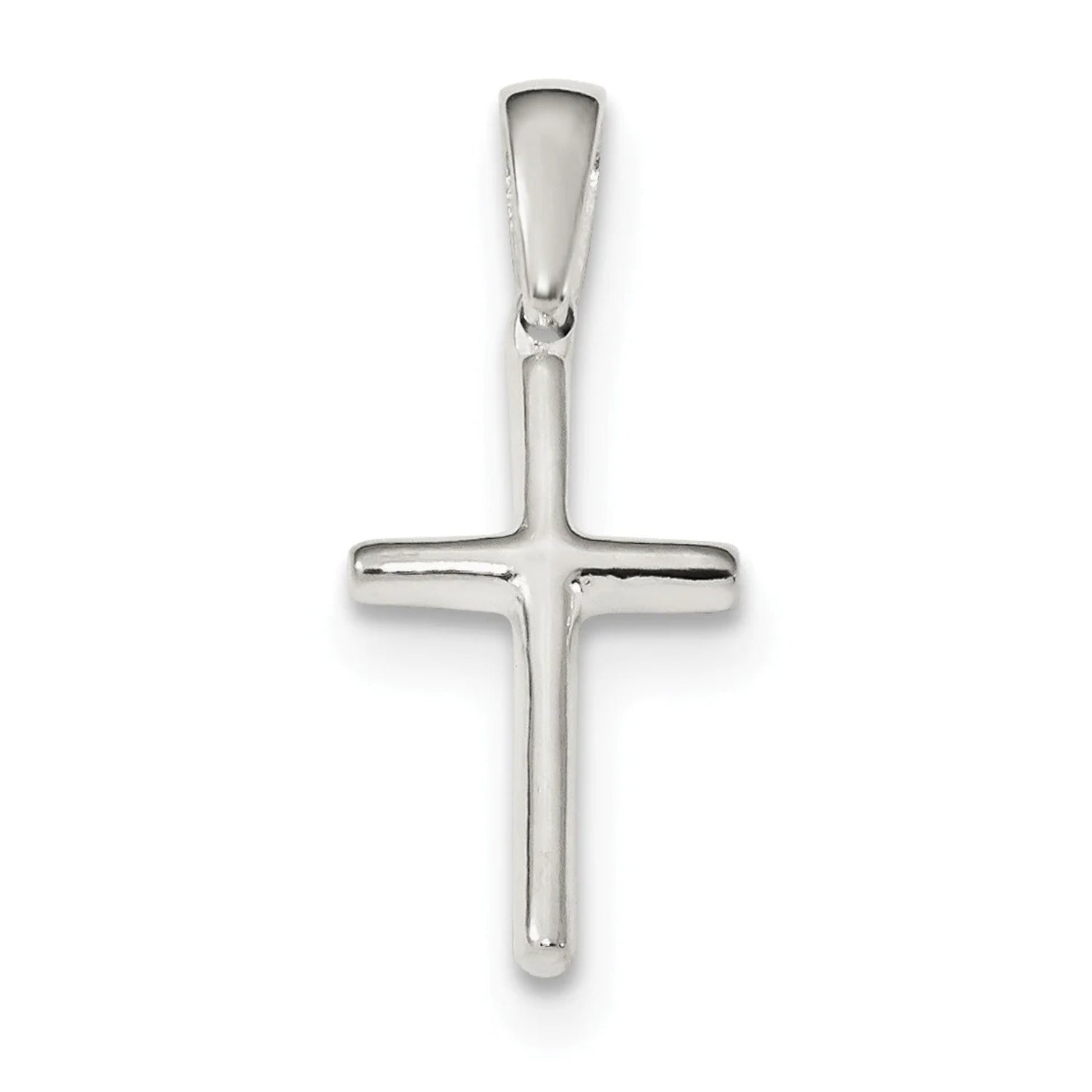 Sterling Silver Polished Cross Pendant QC9058