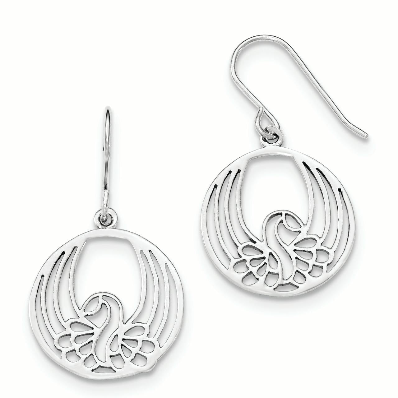 Sterling Silver Polished Dangle Shepherd Hook Earrings QE12086