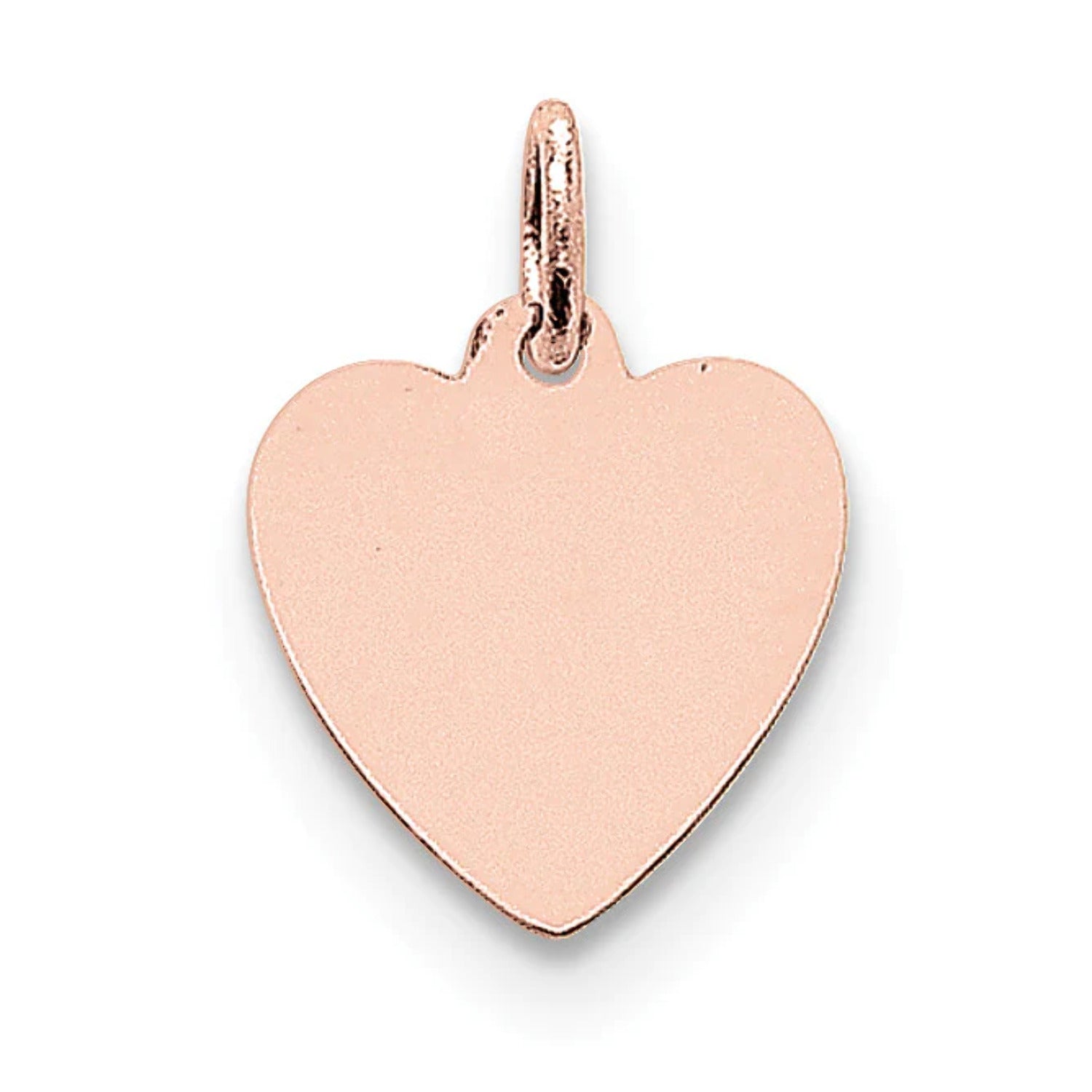 14k Rose Gold Plain .013 Gauge Engraveable Heart Disc Charm XRM195/13