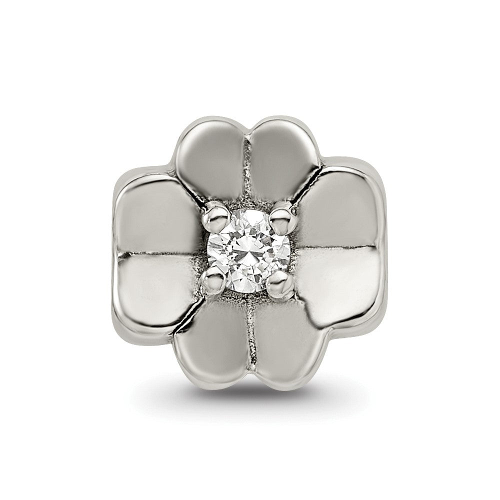 Sterling Silver Reflections CZ Clover Bead