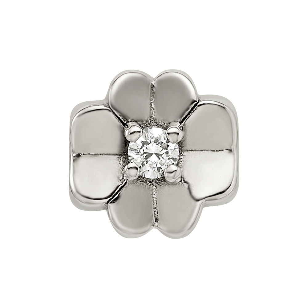 Sterling Silver Reflections CZ Clover Bead