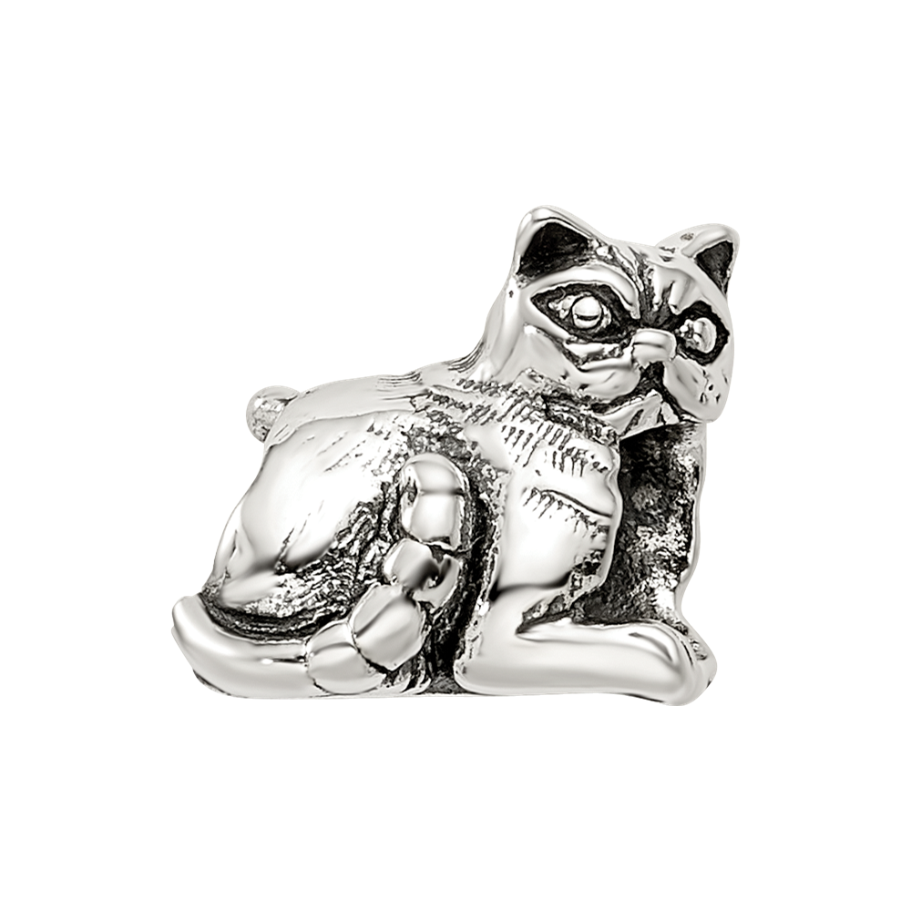 Sterling Silver Reflections Exotic Shorthair Cat Bead