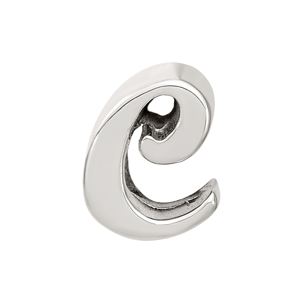 Sterling Silver Reflections Letter C Script Bead