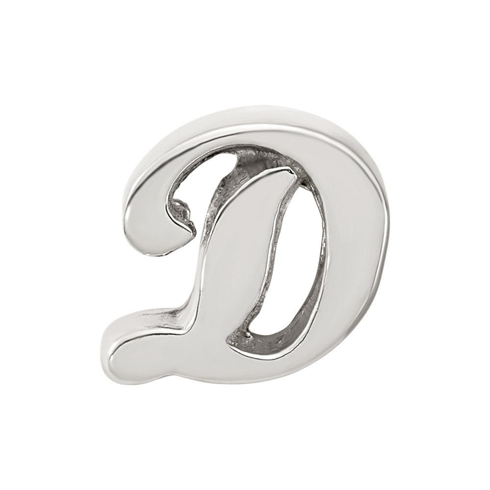 Sterling Silver Reflections Letter D Script Bead