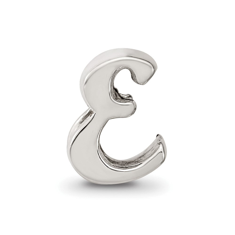 Sterling Silver Reflections Letter E Script Bead