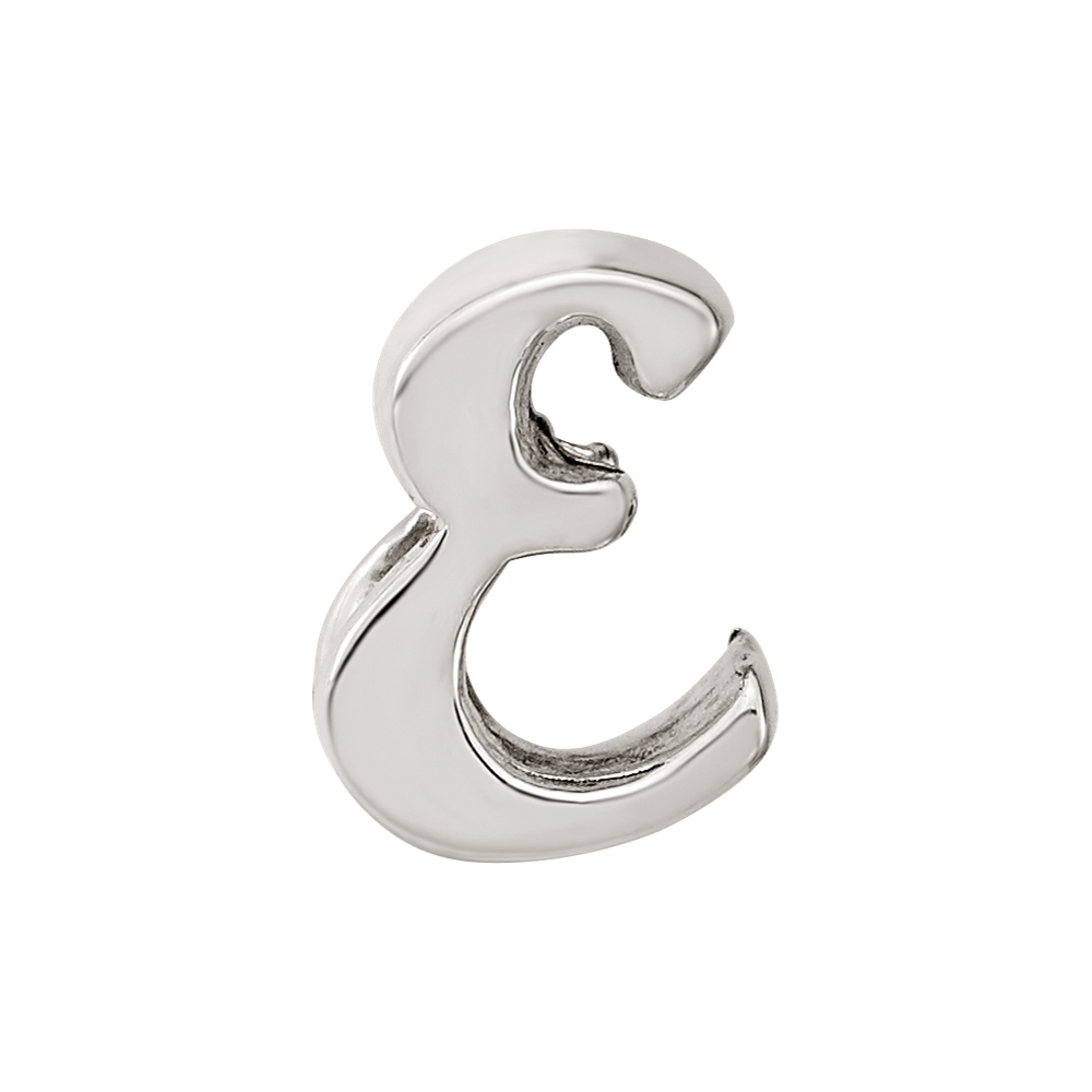 Sterling Silver Reflections Letter E Script Bead