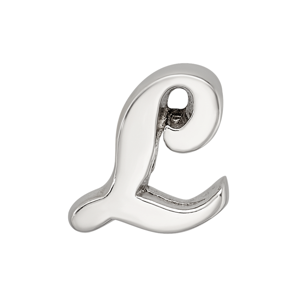 Sterling Silver Reflections Letter L Script Bead