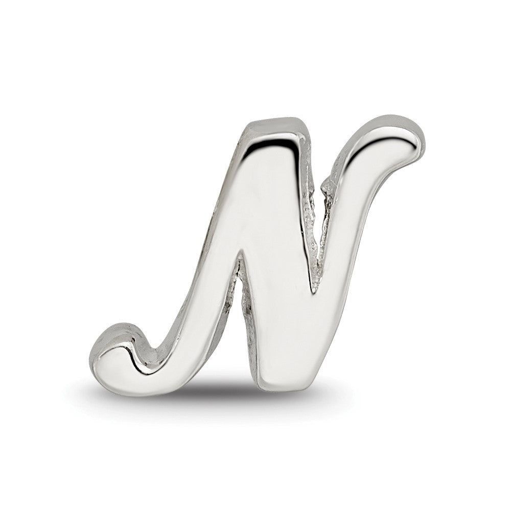 Sterling Silver Reflections Letter N Script Bead